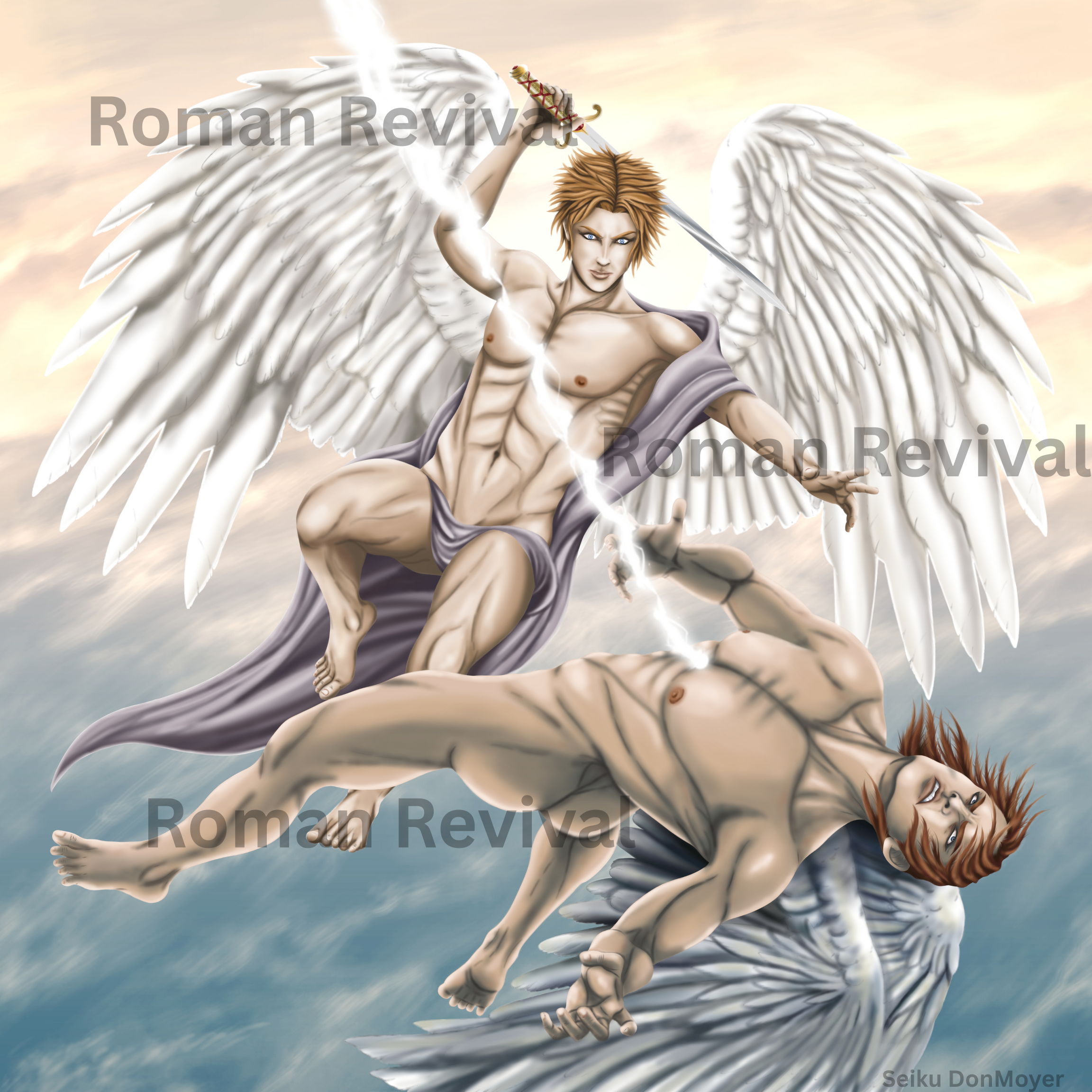 Oil Painting - Fall of Lucifer